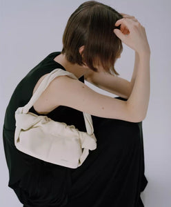 Maillard cowhide crinkled soft underarm crossbody bag