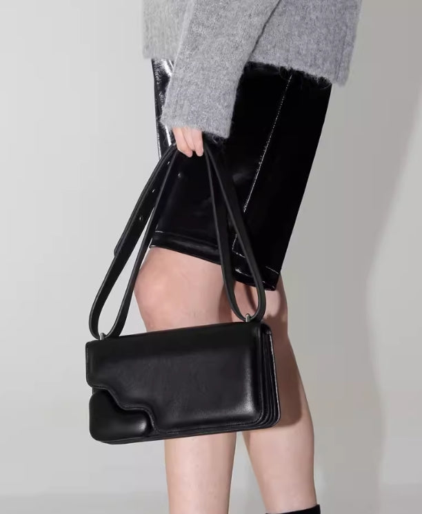 Cowhide versatile simple underarm bag