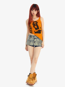 Retro Street Fashion Hot Girl Irregular Vest