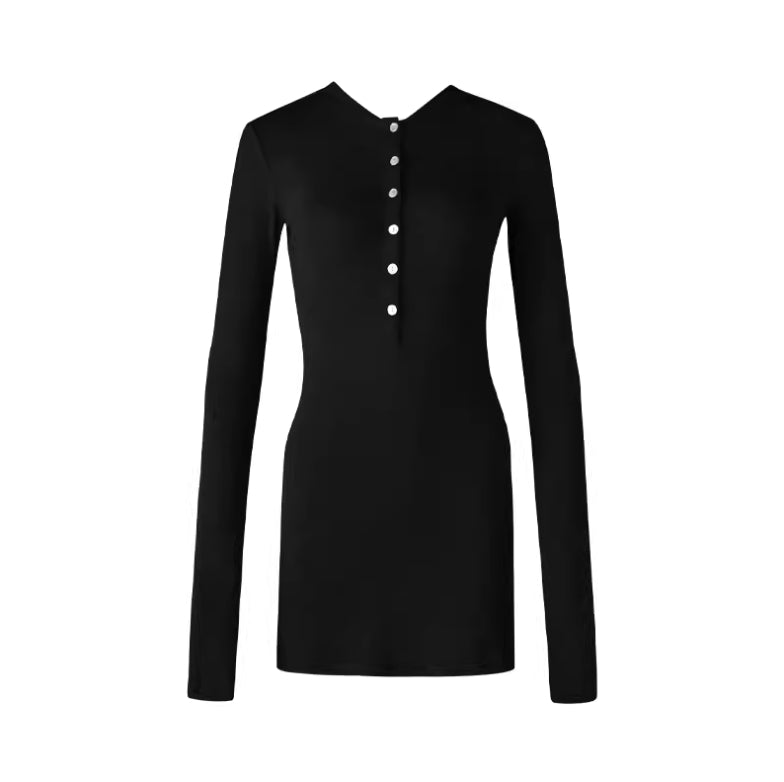 Elastic Fit Long Sleeve Dress