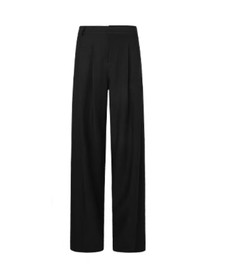 Pleated wide-leg suit trousers