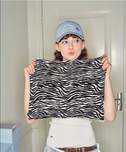 Zebra ins style printed canvas bag