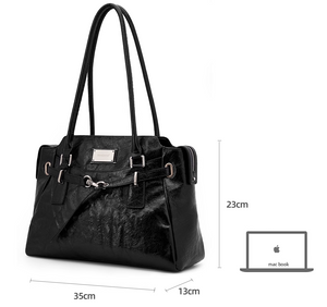 Retro Style Single Shoulder Commuter Black Bag