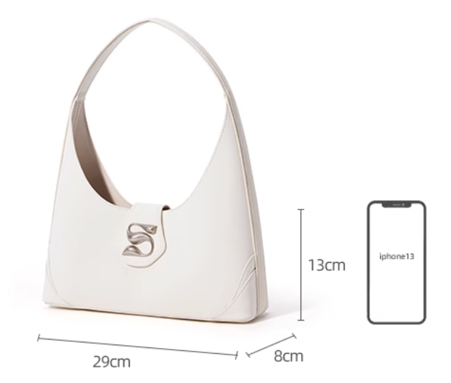 Retro Single Shoulder White Handbag