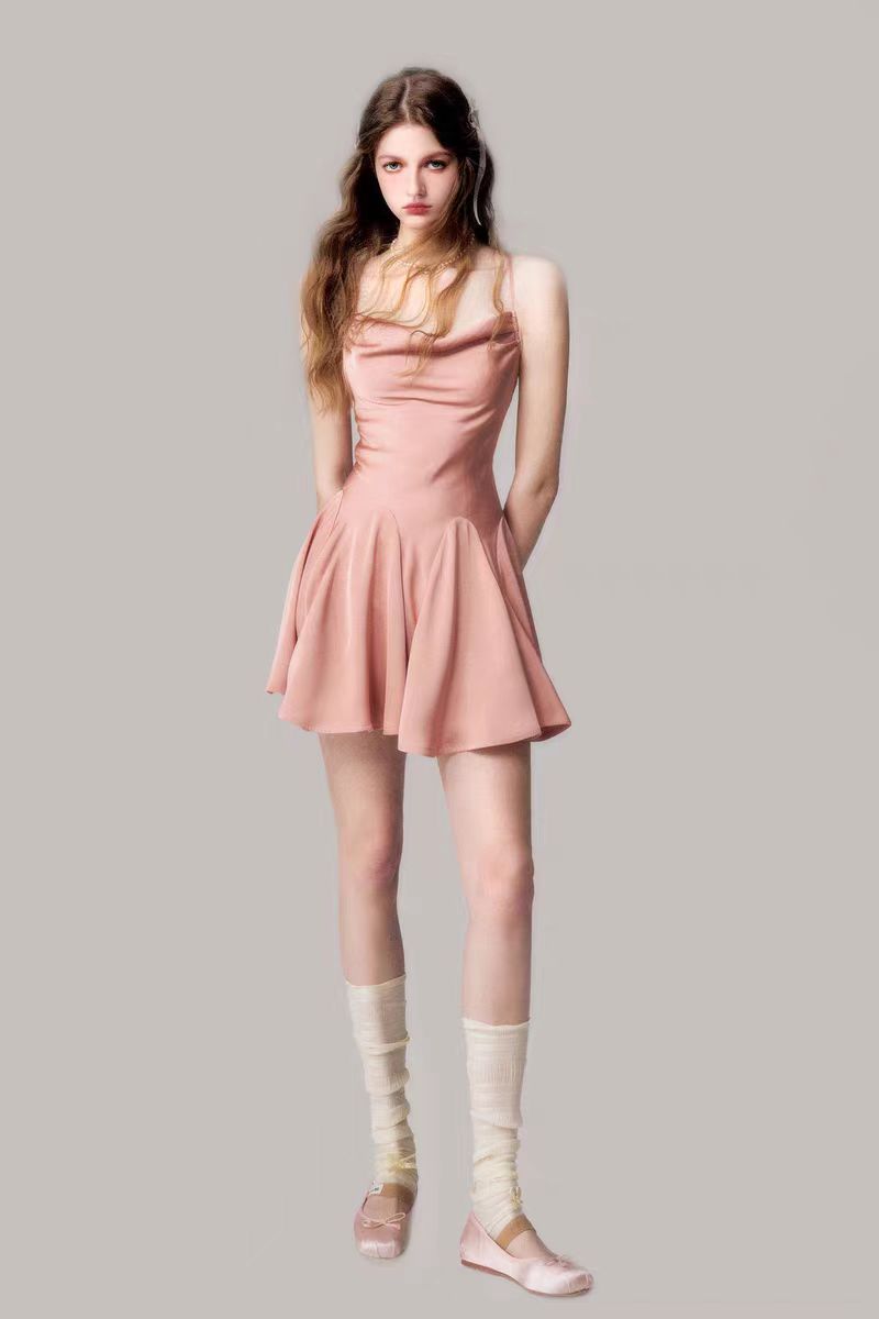 Ballet style suspender dress women's summer sweet temperament short skirt