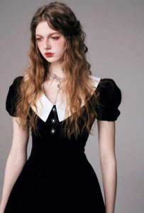 Black velvet dress