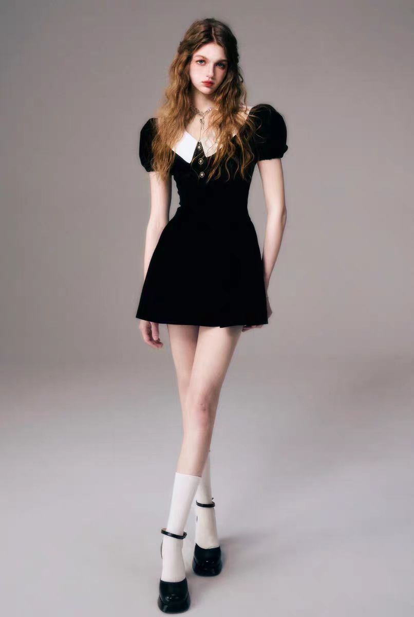 Black velvet dress