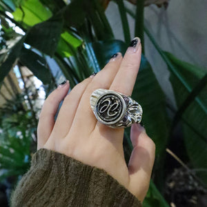 Fritillary Button Retro Ring
