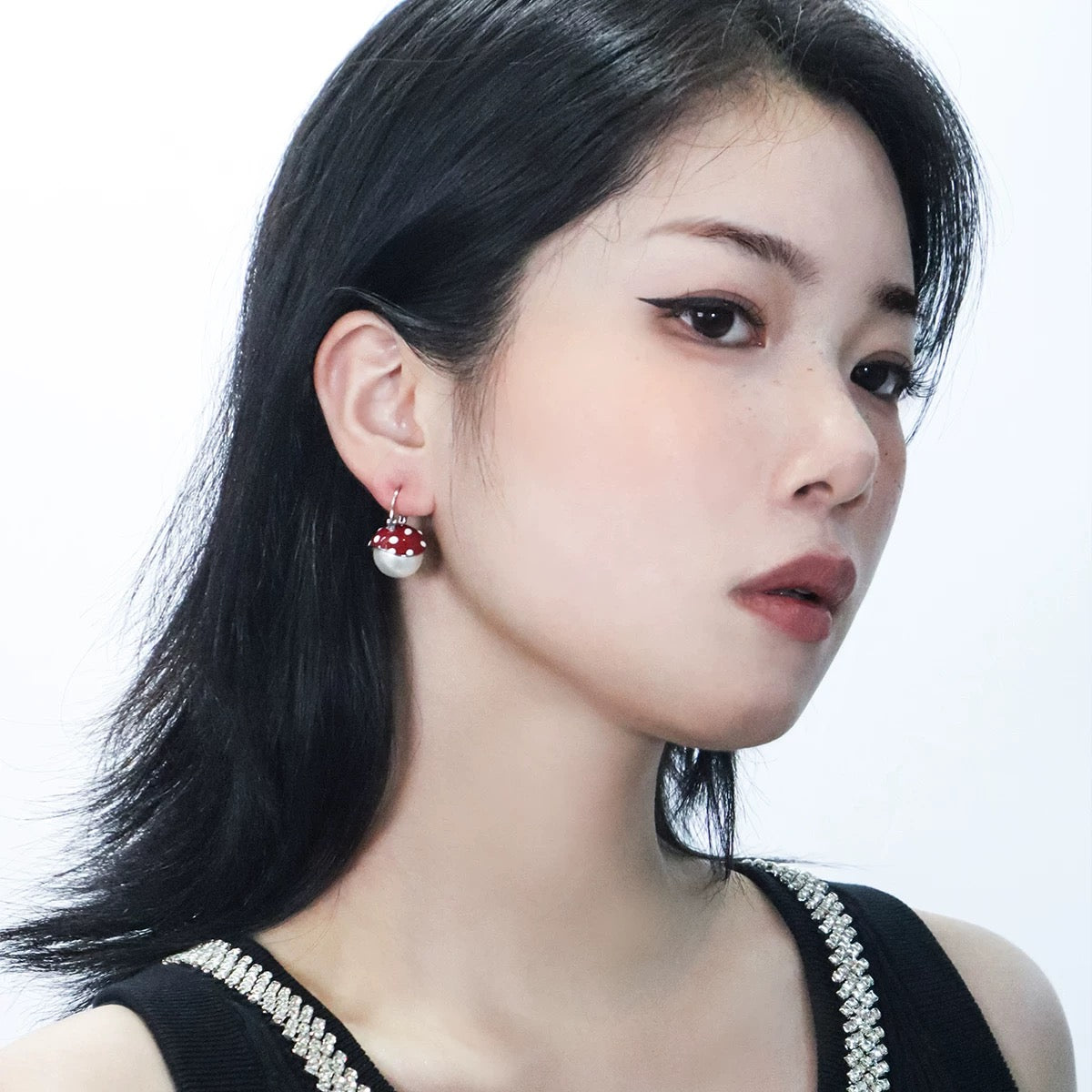 Polka Dot Asymmetric Earrings