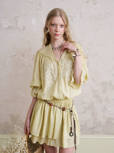 Loose Fungus Edge Splicing Dress