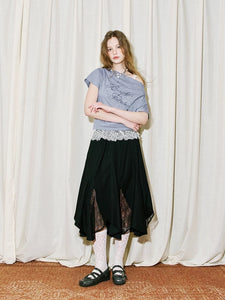 Simple Lace Splicing Fishtail Skirt