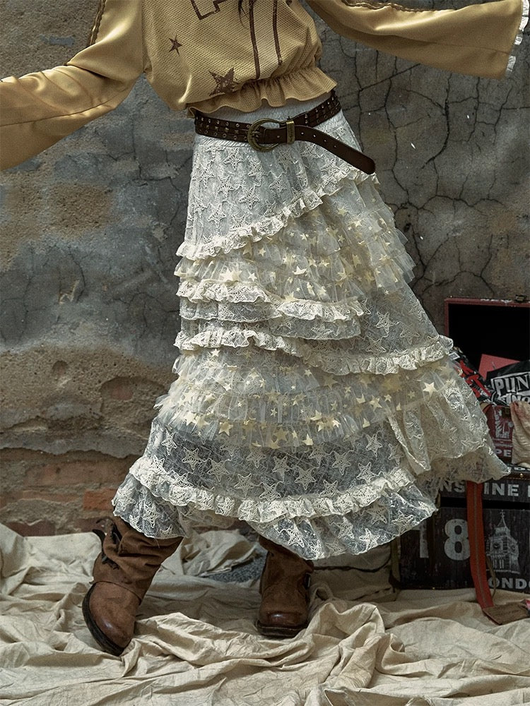Court Multi-Layer Lace Skirt
