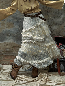 Court Multi-Layer Lace Skirt