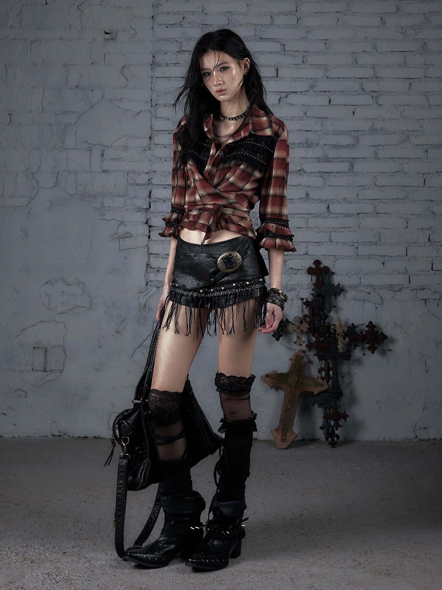 Vintage Punk Leather Shorts