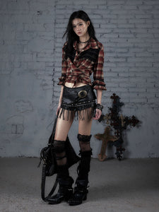 Vintage Punk Leather Shorts