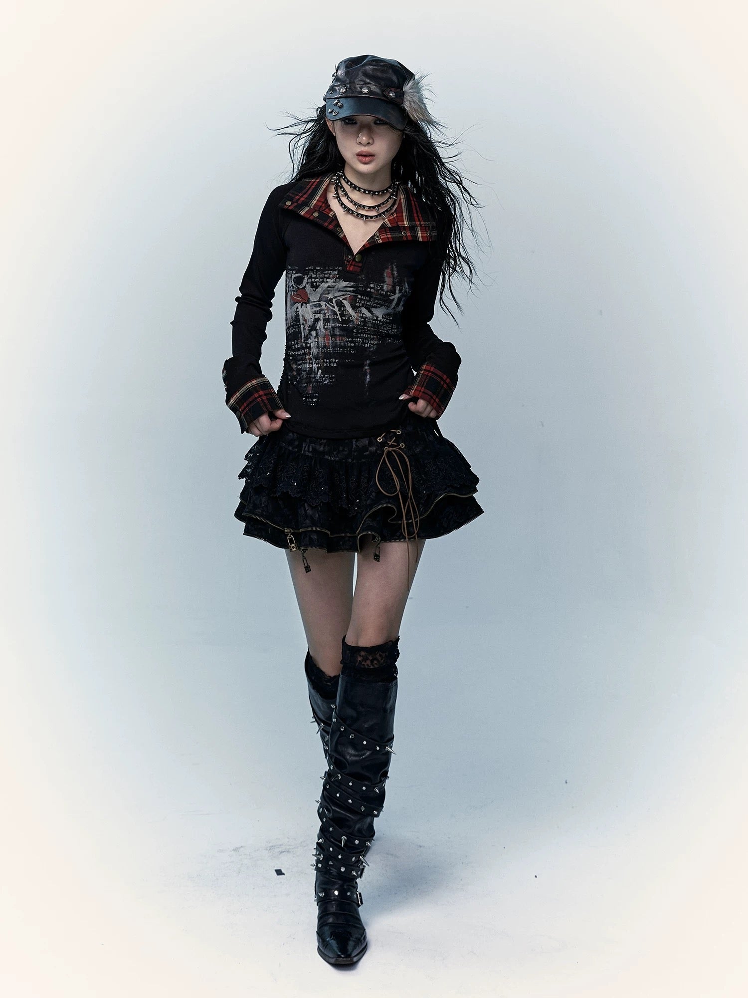 Dark Suede A-Line Skirt