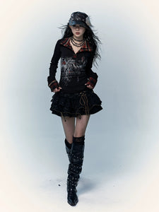 Dark Suede A-Line Skirt