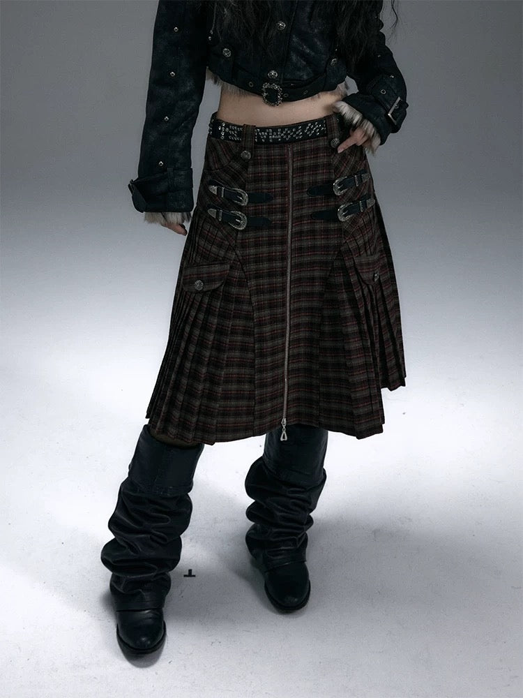 Punk College Pleated Skirt