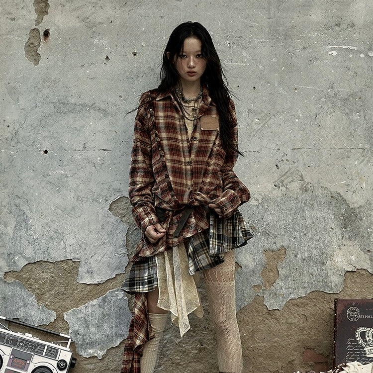 Wandering Splicing Irregular Half Skirt