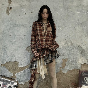 Wandering Splicing Irregular Half Skirt