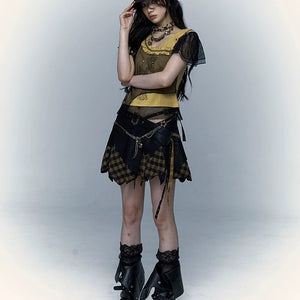 Dark Rock Patchwork Skirt