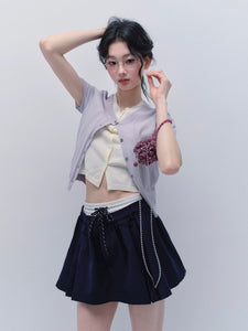 Fake-Two-Piece Knit Top