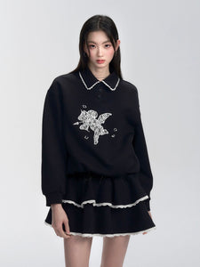 Black Lace-Stitching Dress