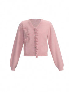 College-Style Knitted Sweater Cardigan
