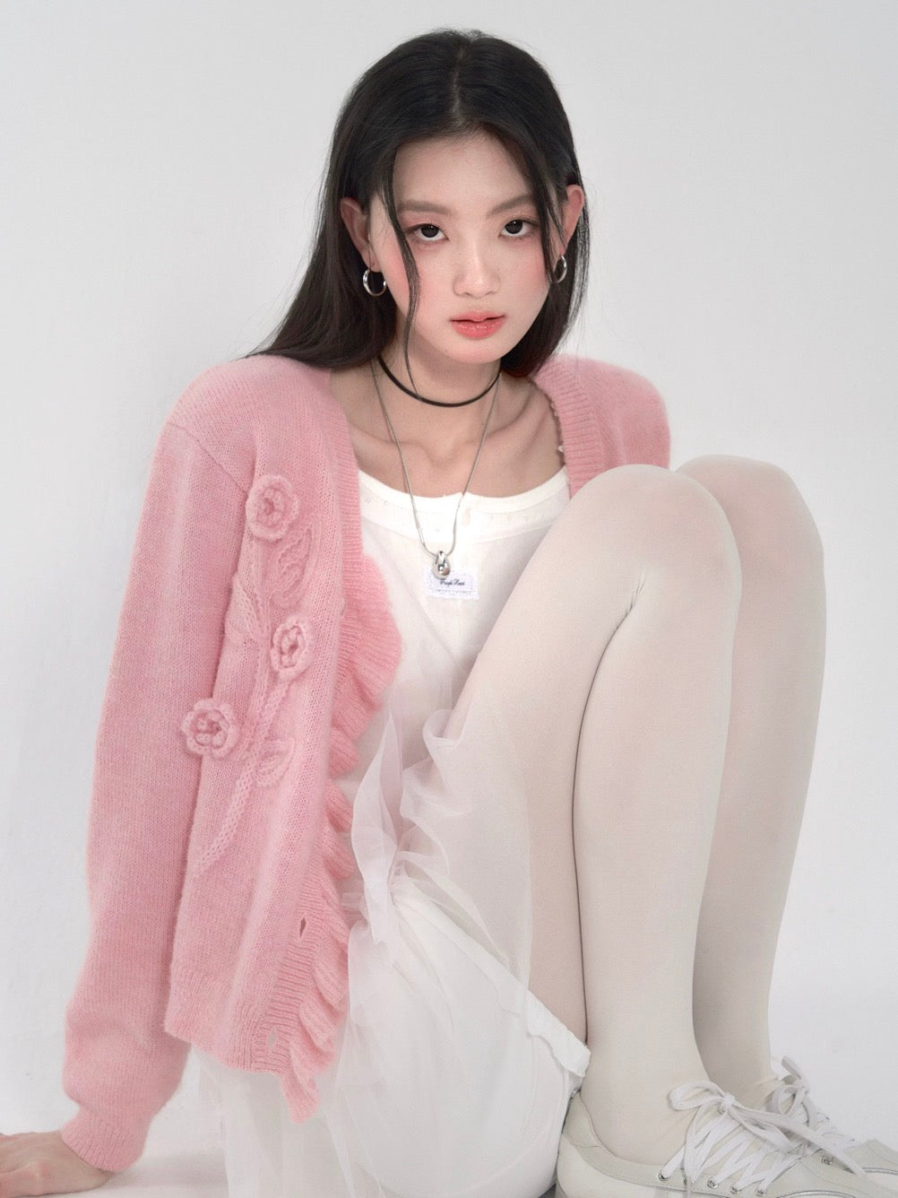 College-Style Knitted Sweater Cardigan