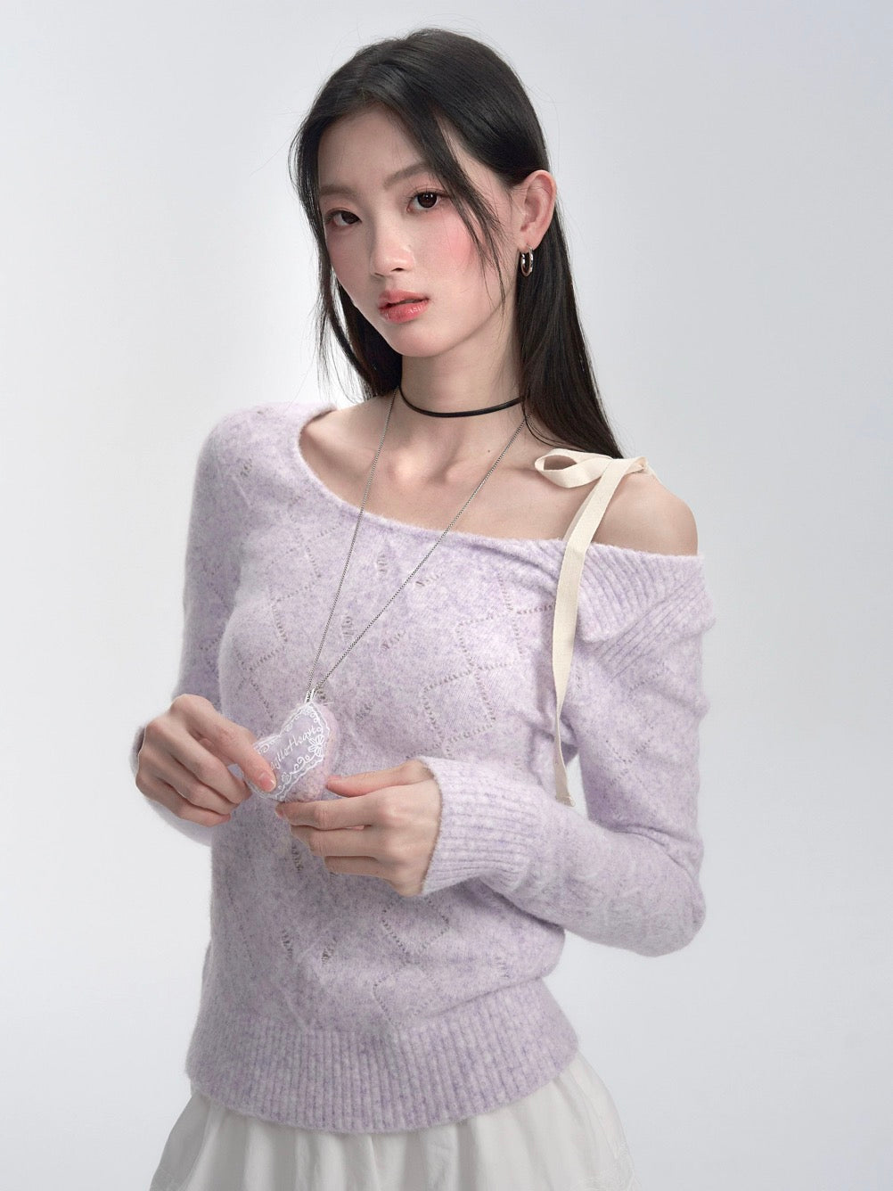 Slant-Shoulder Sweater