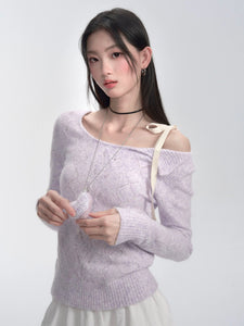 Slant-Shoulder Sweater