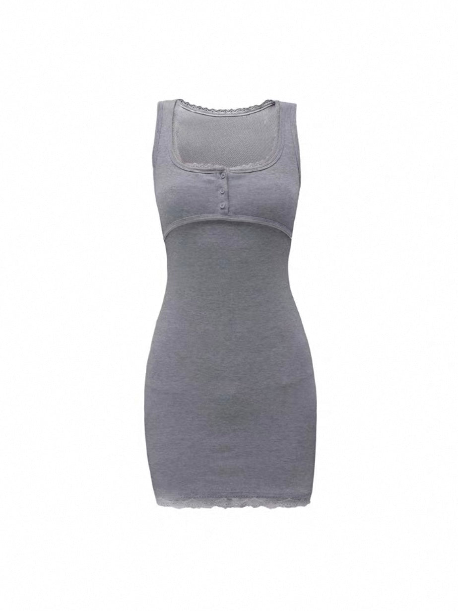 Simple Slim-Fitting Knitted Dress