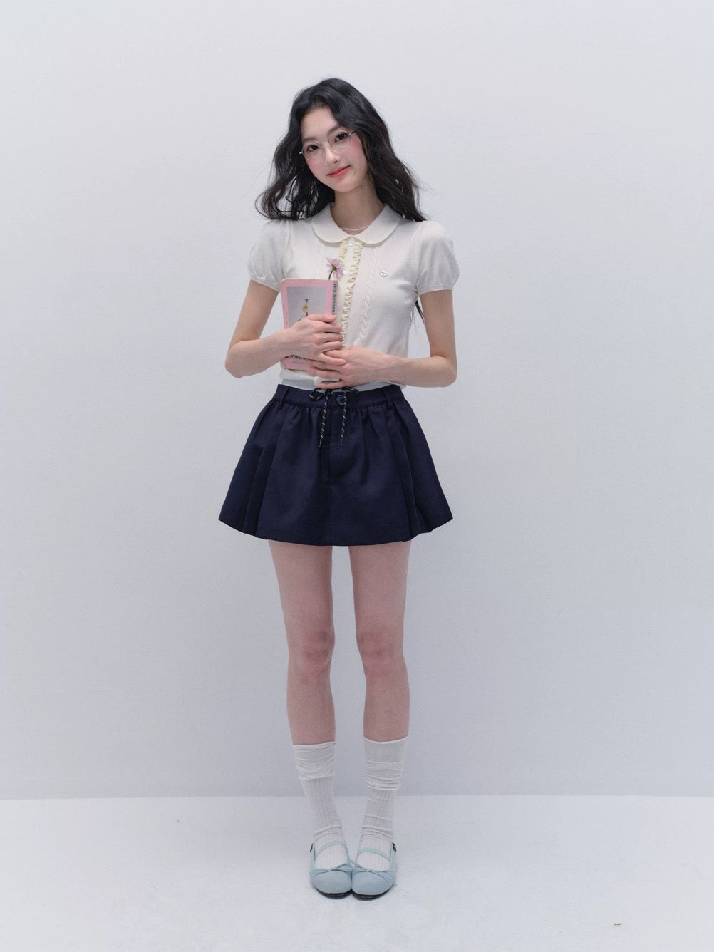 Knitted Bubble-Sleeve T-shirt