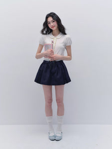 Knitted Bubble-Sleeve T-shirt