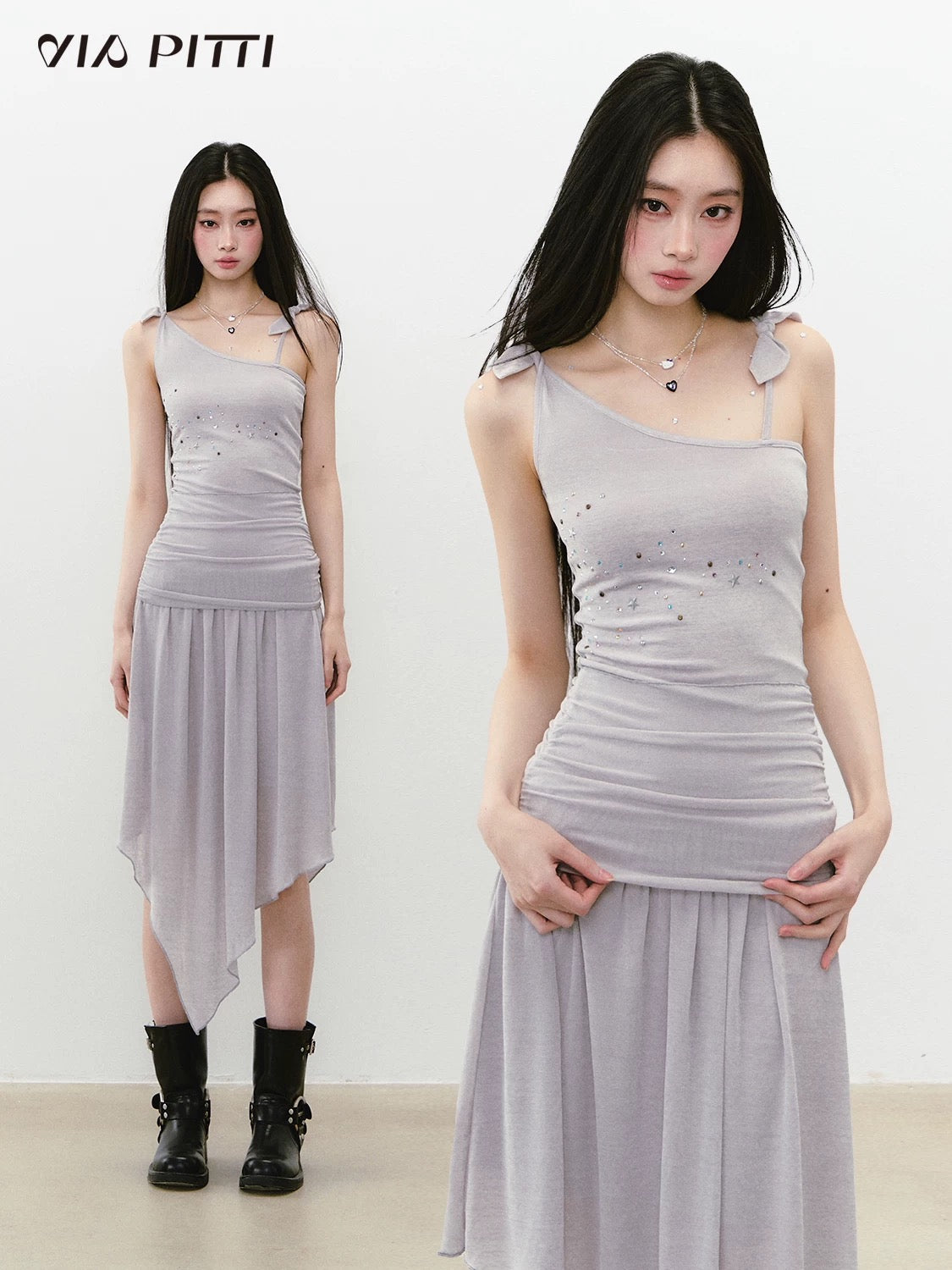 Irregular Slim-Fit Camisole Dress