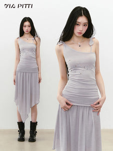 Irregular Slim-Fit Camisole Dress