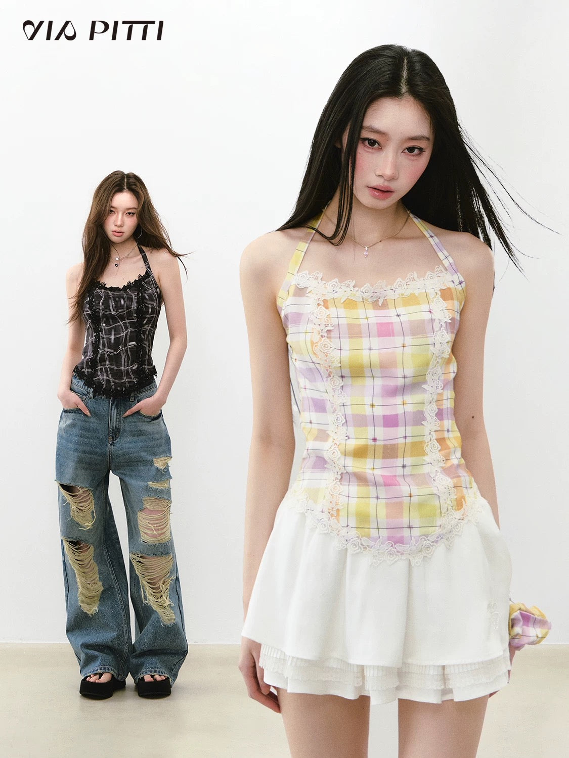Y2k Exquisite Lace Suspender Top