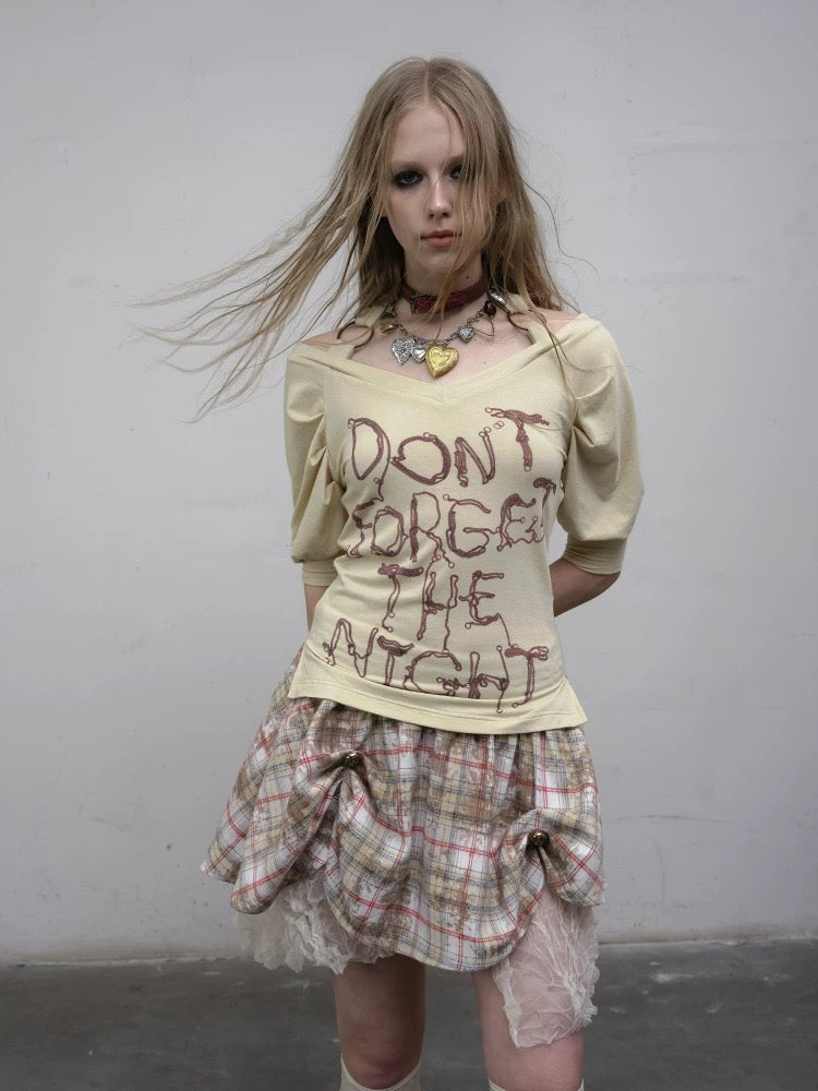 College Irregular Checkered Skirt