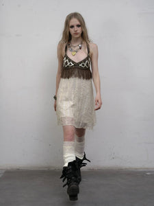 Court Splicing Strap Suspender Dress
