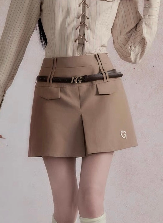 Coffee college-style set top and skirt