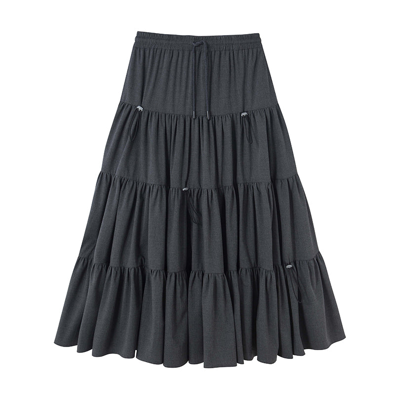 A-line Pleated Layered Skirt