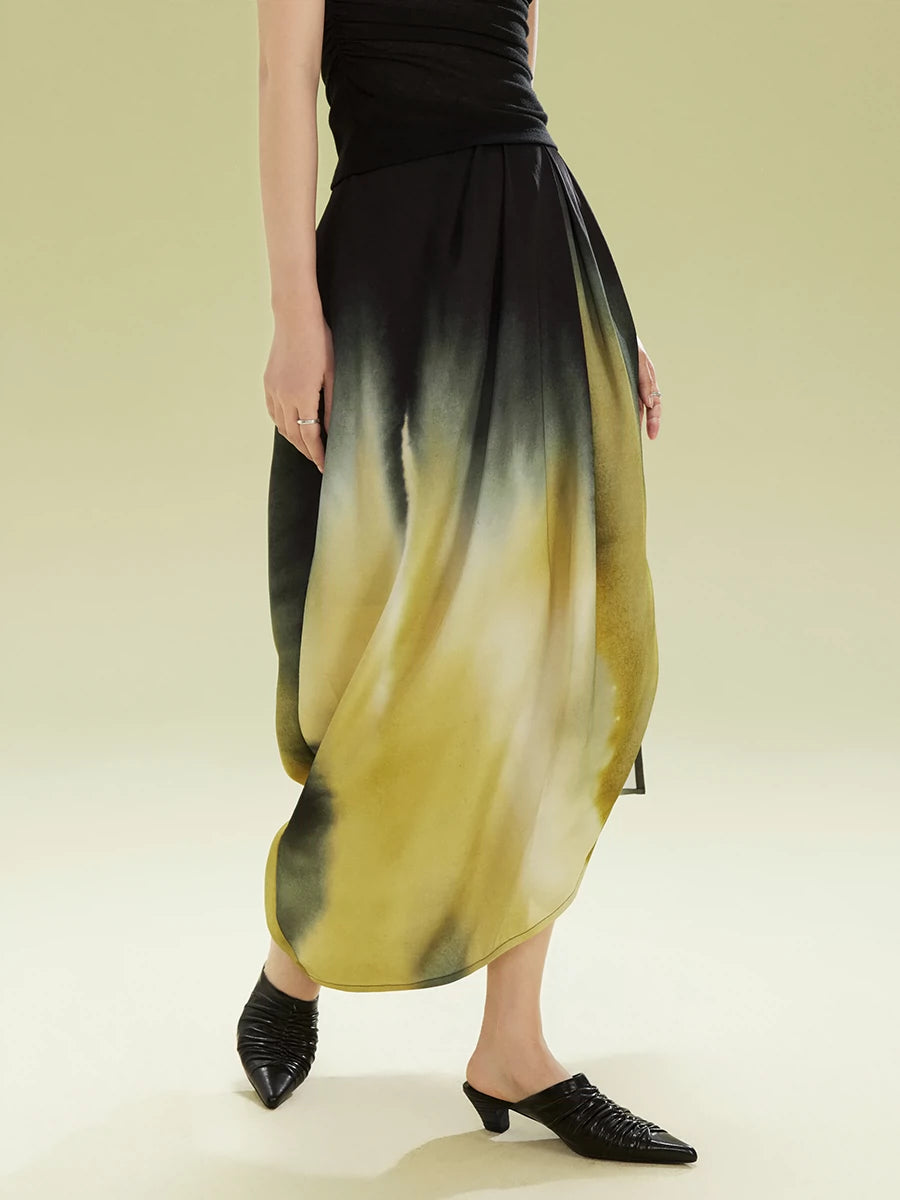 O-shaped irregular pleated skirt