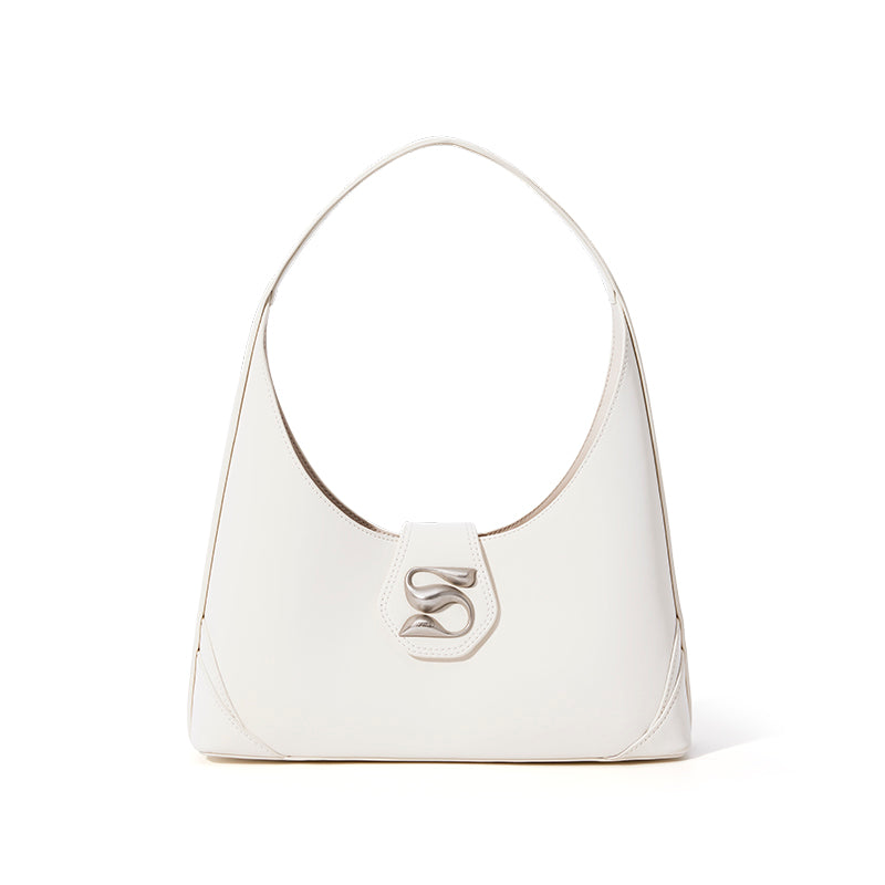 Retro Single Shoulder White Handbag