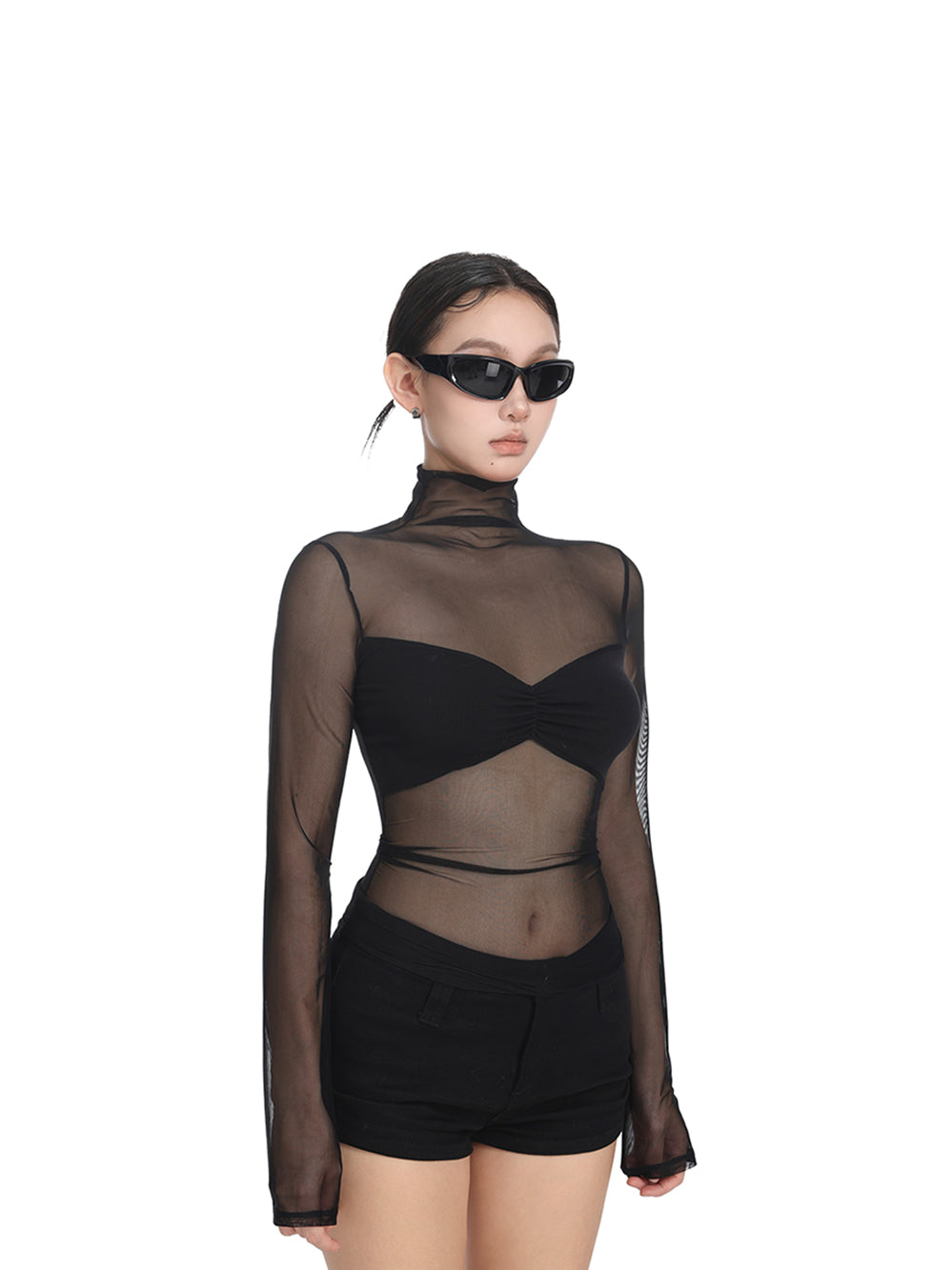 Stretchy Thin Mesh Base Layer Top