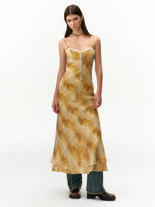 Autumn Yellow Floral Lengthy Dress