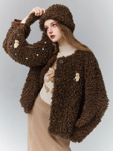 Faux Fur Curly Warm Plush Short Coat