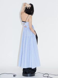 Single Breasted Pleated Slip Dress