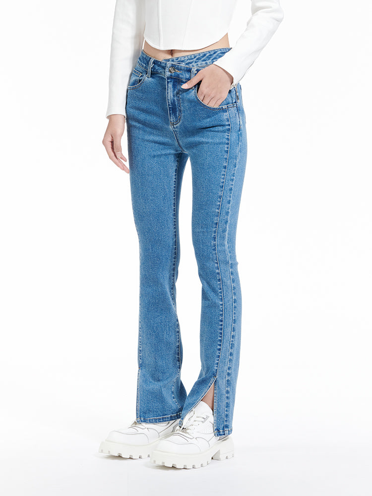 Slit bootcut jeans