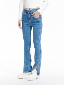 Slit bootcut jeans