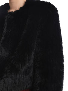 Short Slim Faux Fur Coat